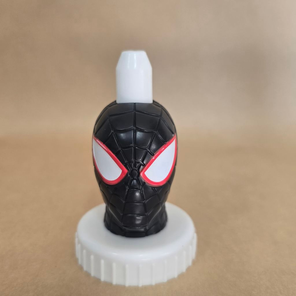 Good 2 Grow Miles Morales Spider-Man spout juice topper.